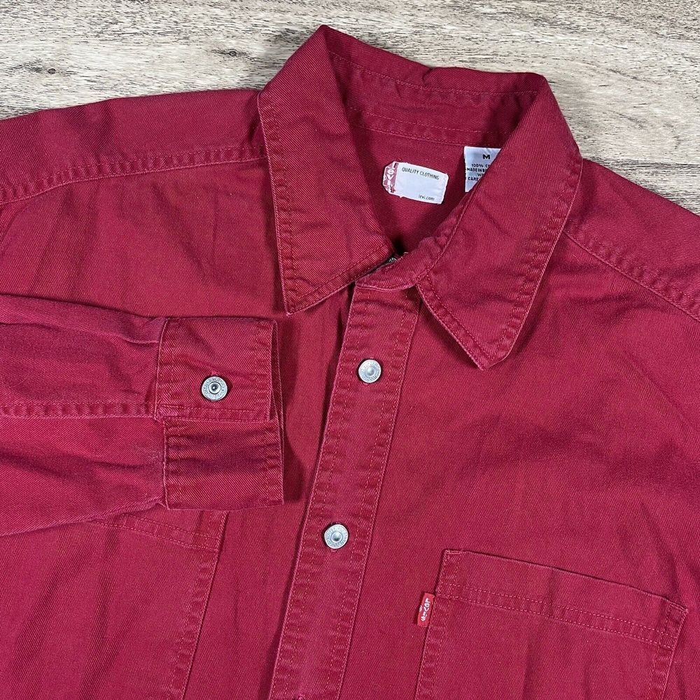 VTG Levi's Men's Medium‎ Red Heavy Cotton Button Front Work Shirt